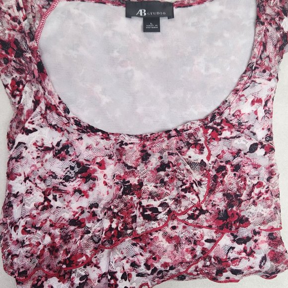 NWT AB Studio Women's Large Blouse with Ruffles - Picture 8 of 8